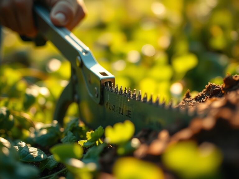 Using a garden saw for vegetable clearing