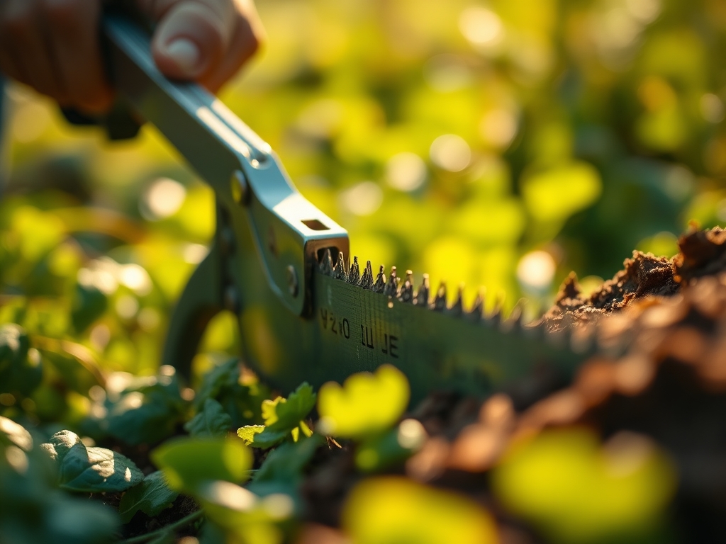 Using a garden saw for vegetable clearing